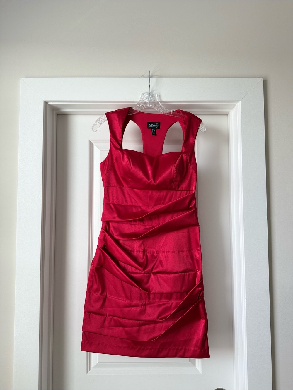 Adrianna Papell Hot Pink Satin Ruched Mini Dress - Picture 8 of 11